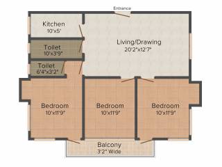 Krishna Sree Apartment (3BHK+2T (1,316 sq ft) 1316 sq ft)