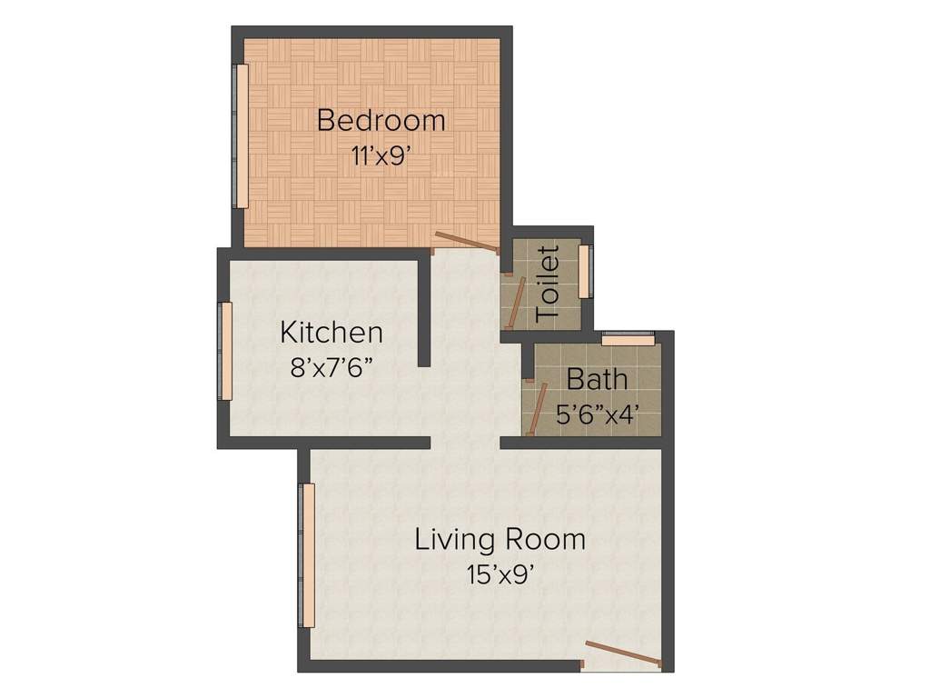 Rai Yashwant Heights (1BHK+1T (555 sq ft) 555 sq ft)