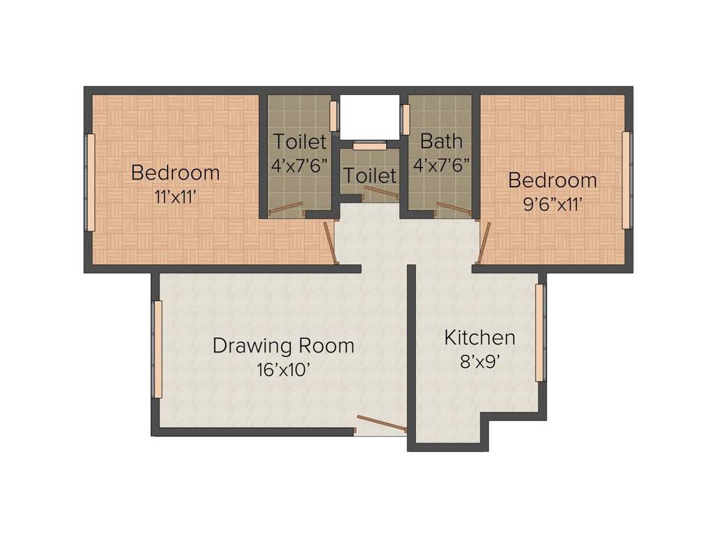 Rai Yashwant Heights (2BHK+2T (935 sq ft) 935 sq ft)