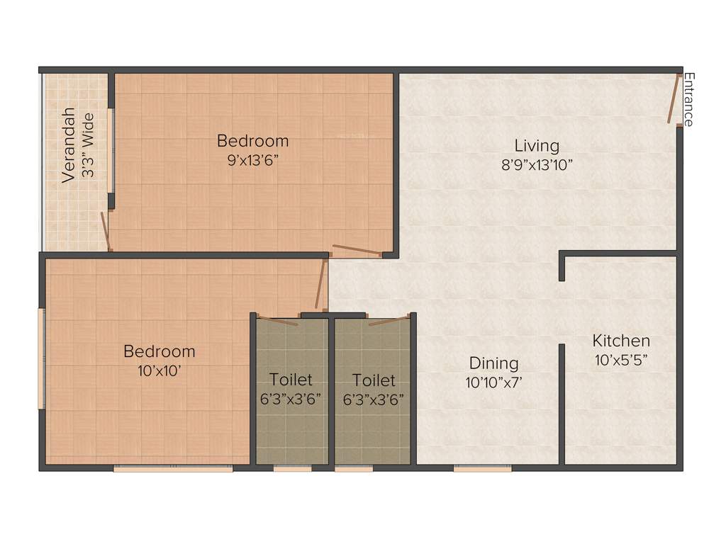 Chunnilal Starlight Regency (2BHK+2T (828 sq ft) 828 sq ft)