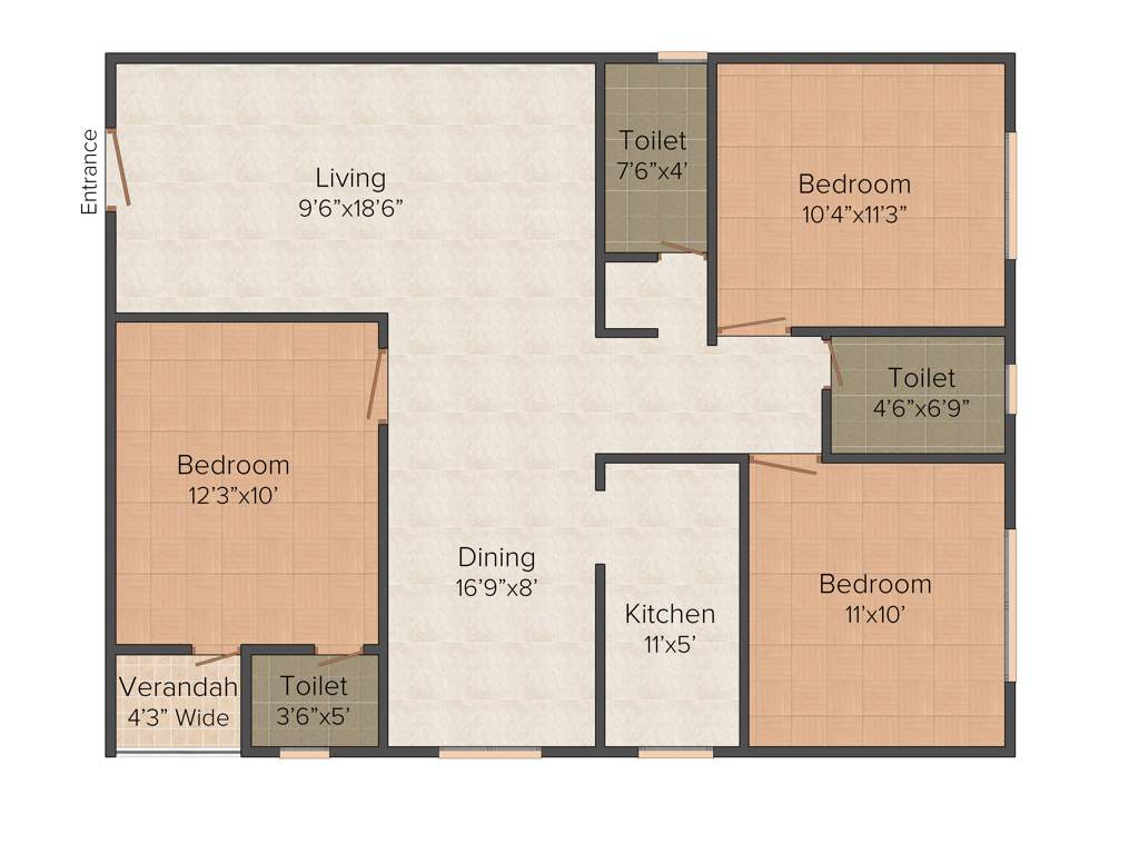 Chunnilal Starlight Regency (3BHK+3T (1,266 sq ft) 1266 sq ft)