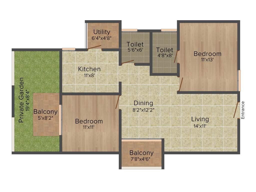 Upscale The Ripple (2BHK+2T (1,114 sq ft) 1114 sq ft)