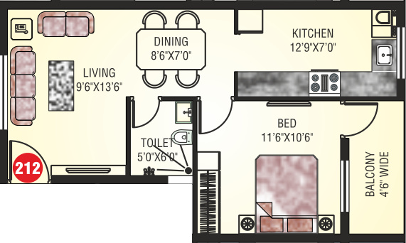 Matha Jyothi Residency (1BHK+1T (630 sq ft) 630 sq ft)