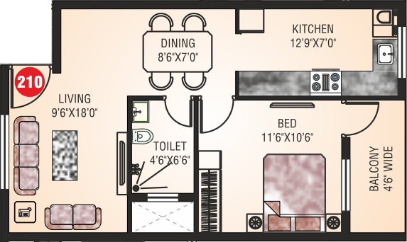 Matha Jyothi Residency (1BHK+1T (700 sq ft) 700 sq ft)