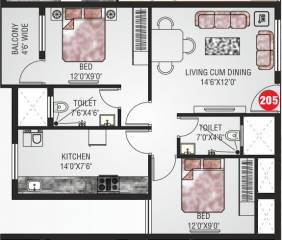 Matha Jyothi Residency (2BHK+2T (900 sq ft) 900 sq ft)