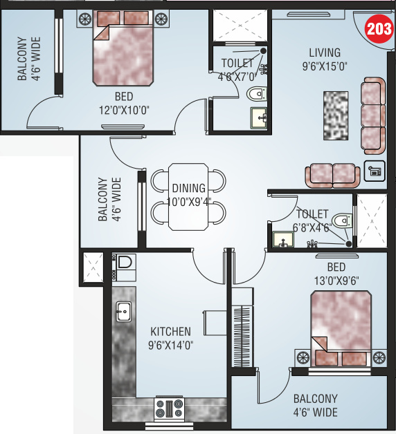 Matha Jyothi Residency (2BHK+2T (1,200 sq ft) 1200 sq ft)