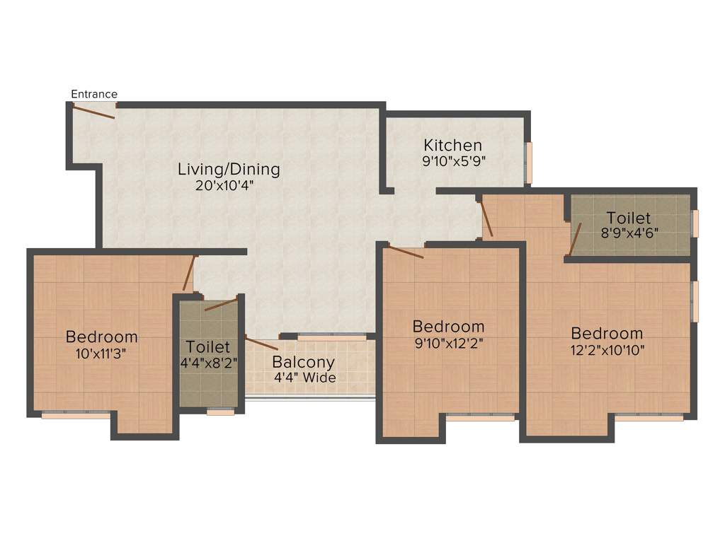 Soham Prestige (3BHK+2T (1,393 sq ft) 1393 sq ft)