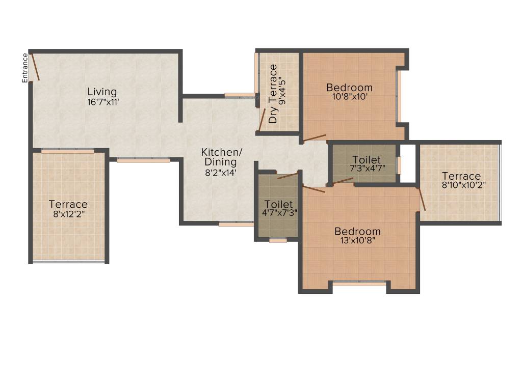 Suvan Cresta (2BHK+2T (1,228 sq ft) 1228 sq ft)
