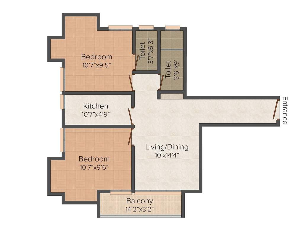 Crown Palace (2BHK+2T (817 sq ft) + Pooja Room 817 sq ft)