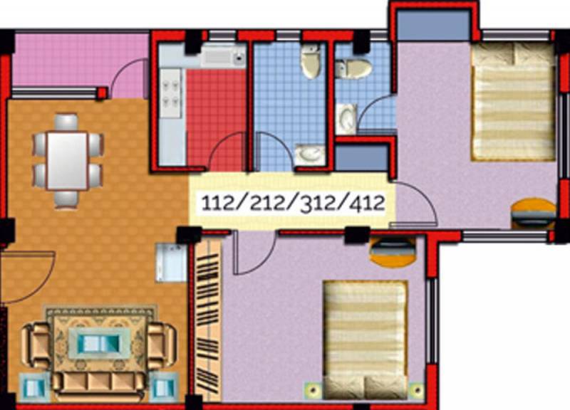 Adonis Residency (2BHK+2T (921 sq ft) 921 sq ft)