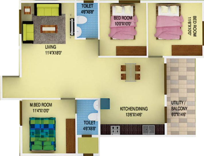 DS DSMAX SPARKLE NEST (3BHK+2T (1,508 sq ft) 1508 sq ft)