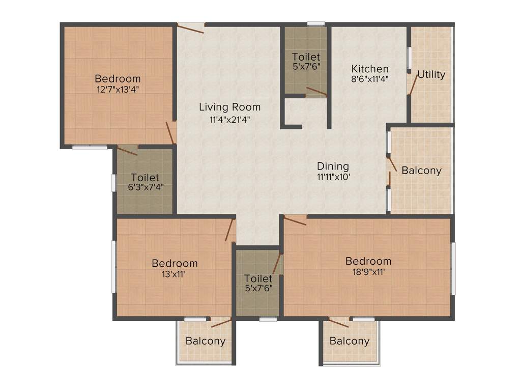 Vishnu Parimala SunRidge (3BHK+3T (1,800 sq ft) 1800 sq ft)