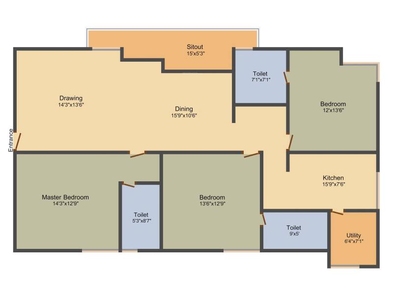 Manbhum Rhapsody (3BHK+3T (1,780 sq ft) 1780 sq ft)