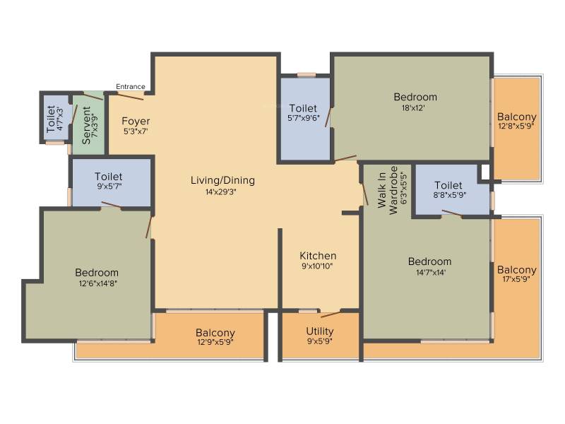 Dhammanagi Zeus (3BHK+3T (2,653 sq ft) + Servant Room 2653 sq ft)