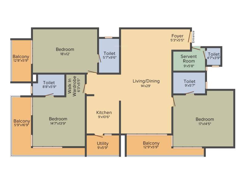 Dhammanagi Zeus (3BHK+3T (2,713 sq ft) + Servant Room 2713 sq ft)