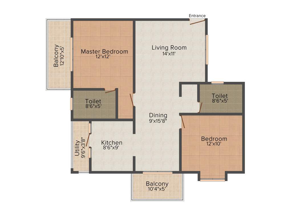 I Land Expressions (2BHK+2T (1,190 sq ft) 1190 sq ft)