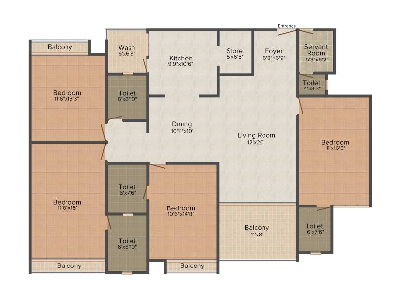 Alembic Shangri La (4BHK+4T (2,612 sq ft) + Servant Room 2612 sq ft)