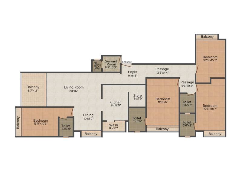 Alembic Shangri La (4BHK+4T (2,811 sq ft) + Servant Room 2811 sq ft)