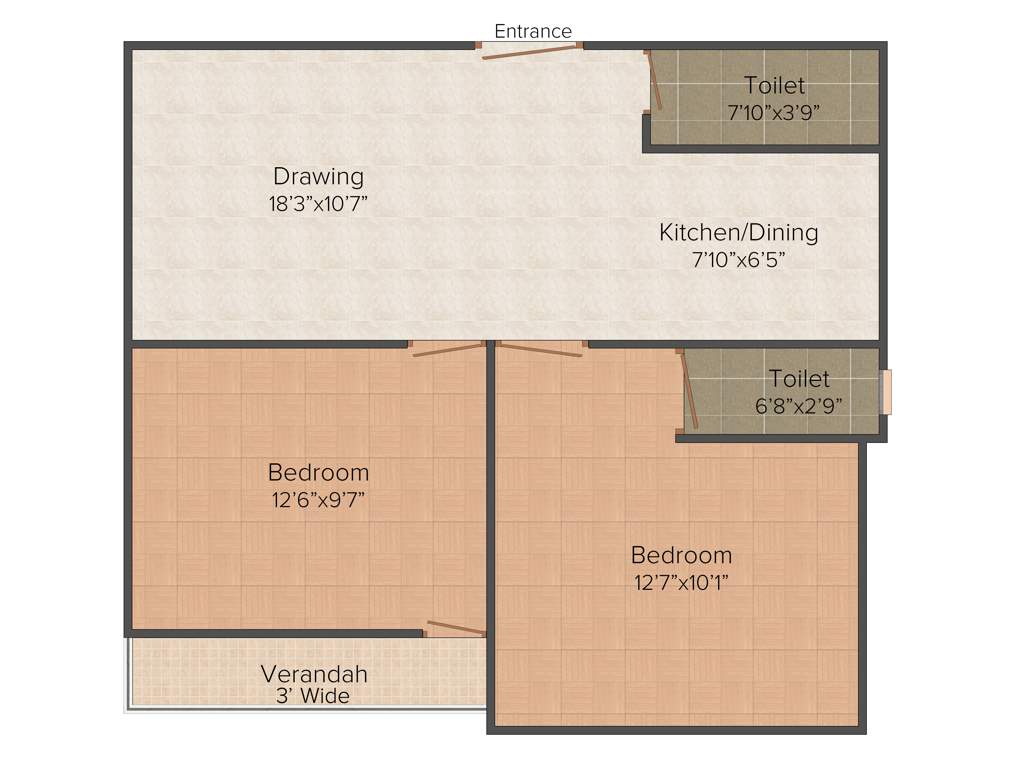 Mata RB Plaza (2BHK+2T (710 sq ft) 710 sq ft)