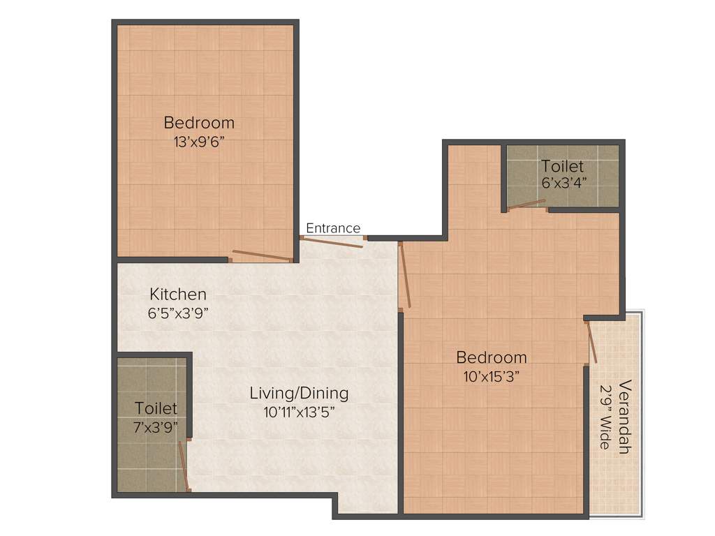 Mata RB Plaza (2BHK+2T (805 sq ft) 805 sq ft)