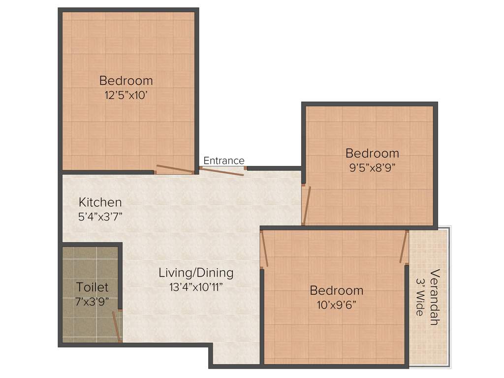 Mata RB Plaza (3BHK+3T (900 sq ft) 900 sq ft)