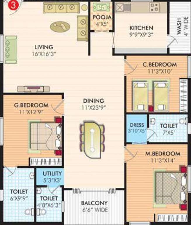 Koven Surya Mytri (3BHK+3T (1,835 sq ft) + Pooja Room 1835 sq ft) Koven Surya Mytri (3BHK+3T (1,835 sq ft) + Pooja Room 1835 sq ft)