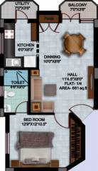 Ascent Engineers And Infrastructures JR Graham (1BHK+1T (661 sq ft) + Pooja Room 661 sq ft)