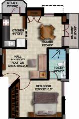 Ascent Engineers And Infrastructures JR Graham (1BHK+1T (665 sq ft) + Pooja Room 665 sq ft)