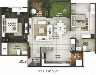Concorde Epitome (2BHK+2T (1,186 sq ft) 1186 sq ft)