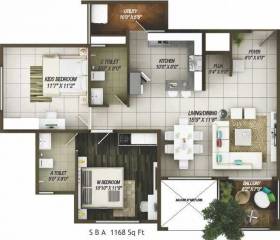 Concorde Epitome (2BHK+2T (1,168 sq ft)   Pooja Room 1168 sq ft)