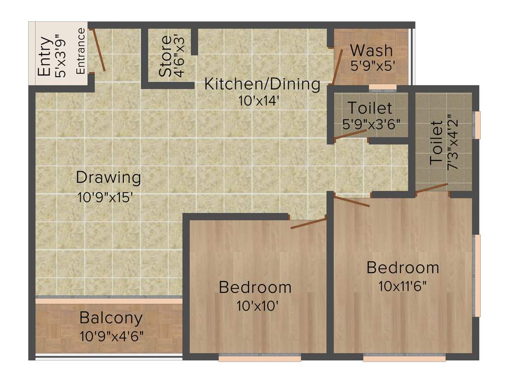 Ami Sanidhya Harmony (2BHK+2T (1,395 sq ft) 1395 sq ft)
