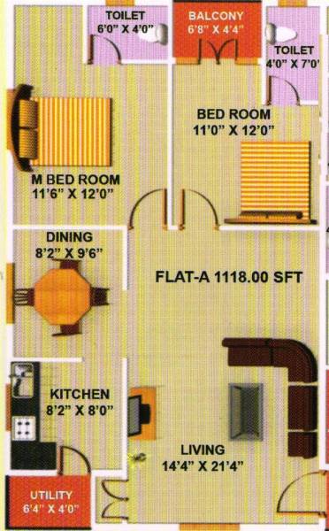Citadil River Oaks (2BHK+2T (1,118 sq ft) 1118 sq ft) Citadil River Oaks (2BHK+2T (1,118 sq ft) 1118 sq ft)