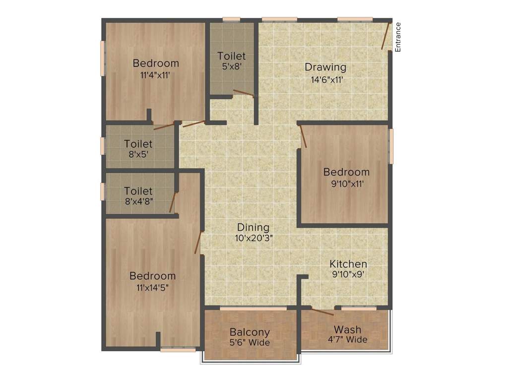 SSVR Fairy Bells (3BHK+3T (1,485 sq ft) 1485 sq ft)