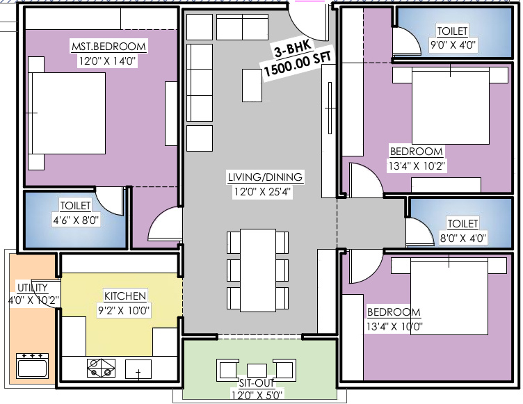 Giridhari Murari (3BHK+2T (1,500 sq ft) 1500 sq ft) Giridhari Murari (3BHK+2T (1,500 sq ft) 1500 sq ft)