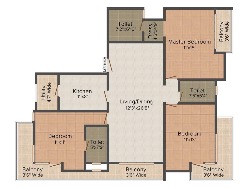 Rajani The Boulevard (3BHK+3T (1,751 sq ft) 1751 sq ft)