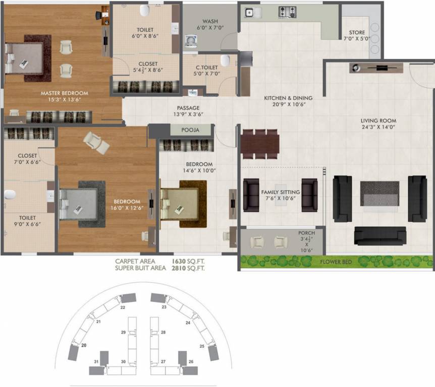 Green Green City Gold (3BHK+3T (2,810 sq ft) + Pooja Room 2810 sq ft) Green Green City Gold (3BHK+3T (2,810 sq ft) + Pooja Room 2810 sq ft)
