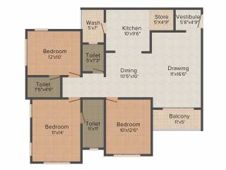 Raison Casa Elite (3BHK+3T (1,908 sq ft) 1908 sq ft) Raison Casa Elite (3BHK+3T (1,908 sq ft) 1908 sq ft)
