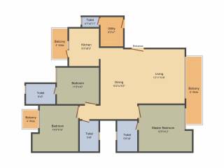 Puri Amanvilas (3BHK+3T (1,585 sq ft) + Servant Room 1585 sq ft) Puri Amanvilas (3BHK+3T (1,585 sq ft) + Servant Room 1585 sq ft)