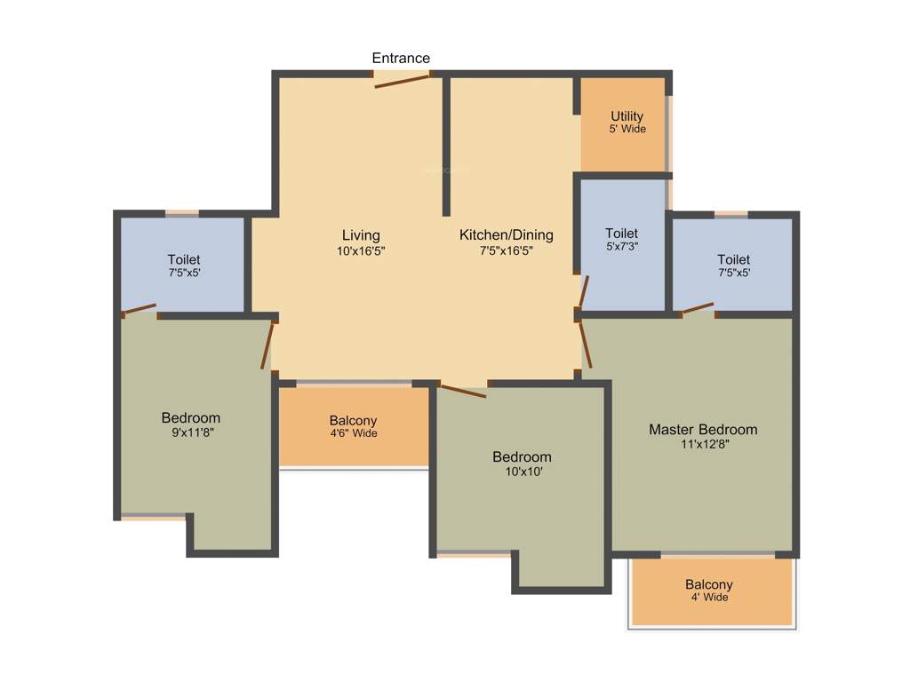 Meda Eternity (3BHK+3T (1,250 sq ft) 1250 sq ft)