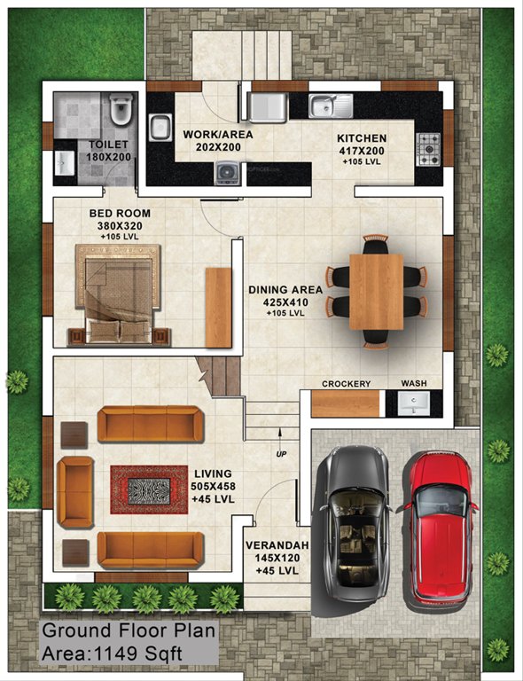 Melon Waves (3BHK+3T (2,450 sq ft) + Study Room 2450 sq ft)