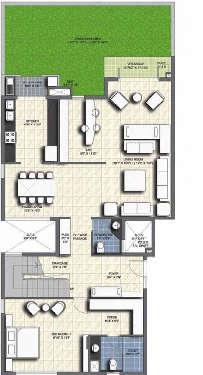 Unitech Resorts (4BHK+4T (3,635 sq ft) Servant Room 3635 sq ft)