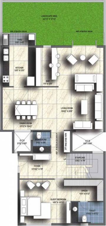 Unitech Resorts (4BHK+4T (3,597 sq ft) Servant Room 3597 sq ft)