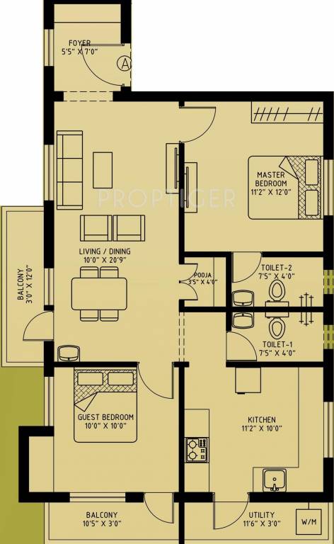Fairyland Sai Pragathi (2BHK+2T (1,120 sq ft)   Pooja Room 1120 sq ft) Fairyland Sai Pragathi (2BHK+2T (1,120 sq ft)   Pooja Room 1120 sq ft)