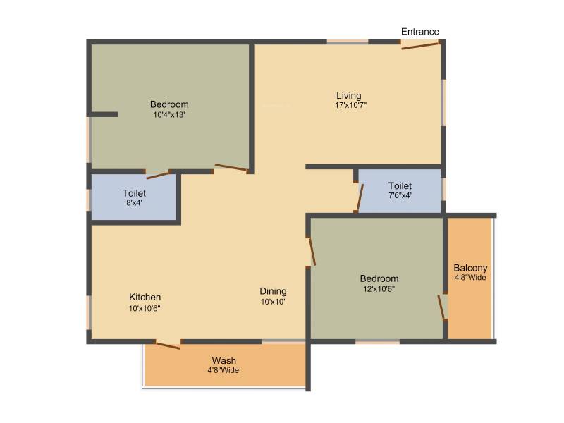 Goldstone Maple Homes (2BHK+2T (1,275 sq ft) 1275 sq ft)