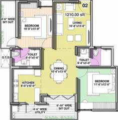 Indes Willow Park (2BHK+2T (1,210 sq ft) 1210 sq ft) Indes Willow Park (2BHK+2T (1,210 sq ft) 1210 sq ft)