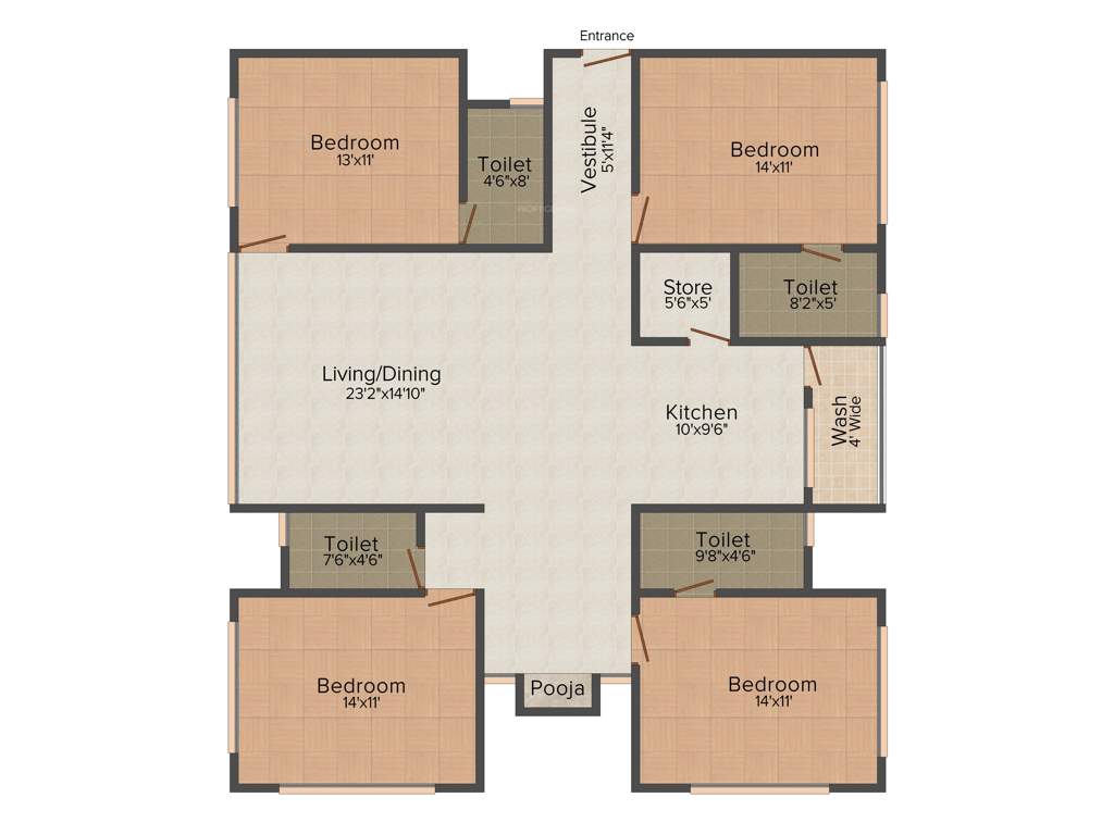 Shakti Ambika Pinacle (4BHK+4T (2,600 sq ft) 2600 sq ft)