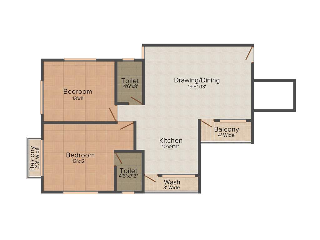 Jala Green View Residency (2BHK+2T (1,150 sq ft) 1150 sq ft)