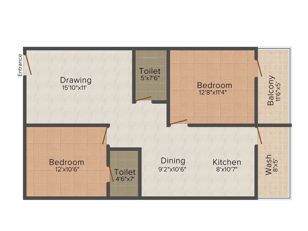Ruchira Lilium (2BHK+2T (1,175 sq ft) 1175 sq ft)