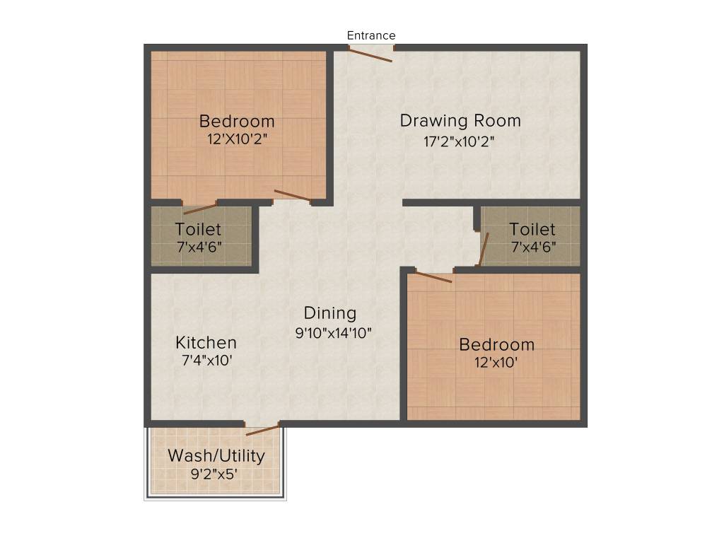 Ruchira Lilium (2BHK+2T (1,080 sq ft) 1080 sq ft)