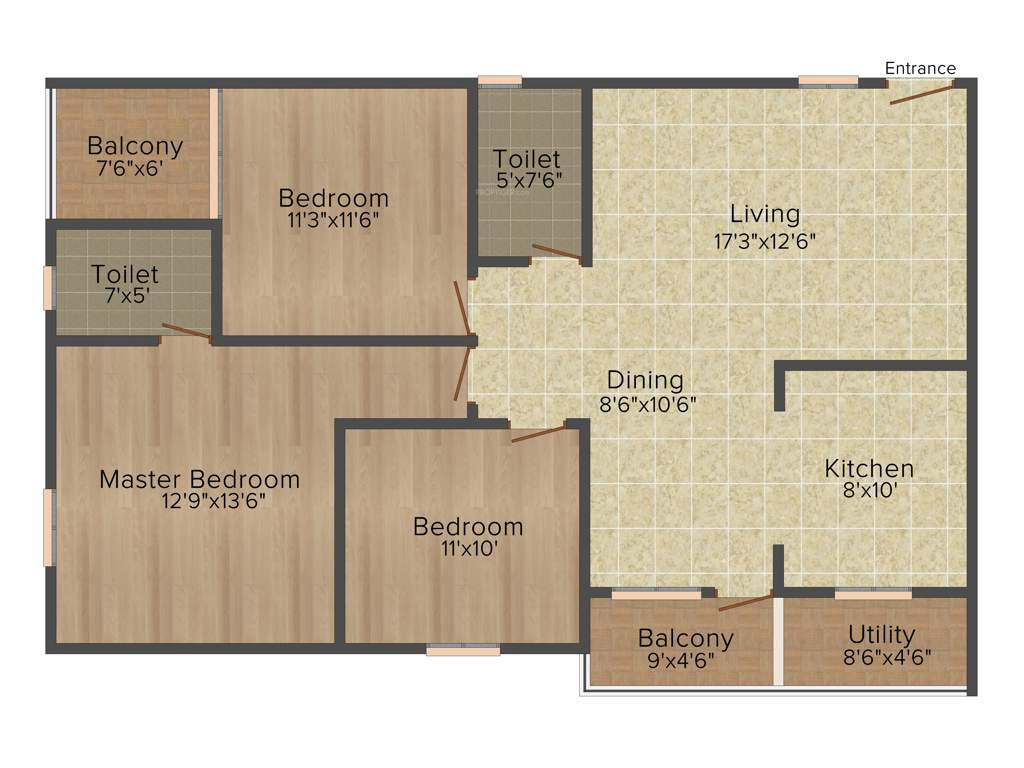 Sairamineni ACR Lifestyle (3BHK+2T (1,465 sq ft) 1465 sq ft)